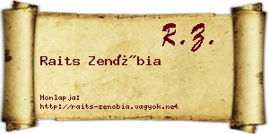 Raits Zenóbia névjegykártya